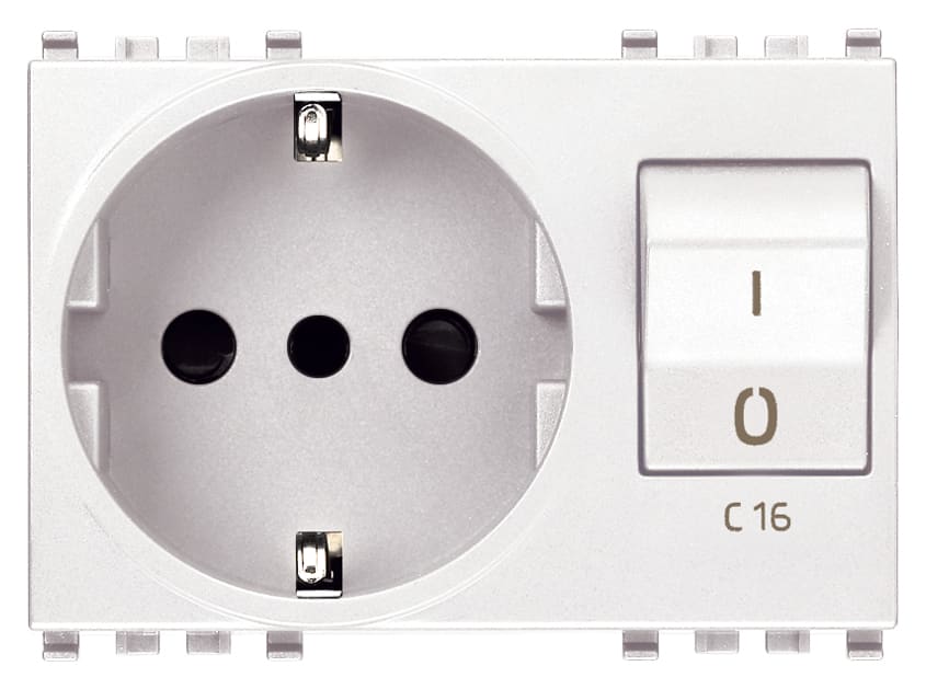 VIMAR SPA - VIW20276.B PRESA 2P+T 16A P30 INTB+MT C16 BIANCO