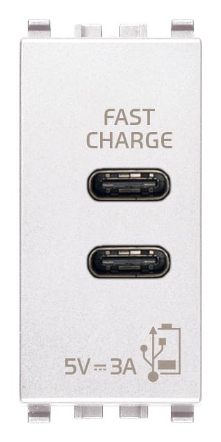 VIMAR SPA - VIW20292.CC.B ALIMENTATORE USB C+C 15W 3A 5V 1M BIANCO