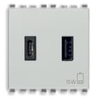 VIMAR SPA - VIW20295.AC.N Alimentatore USB A+C 15W 3A 5V 2M Next