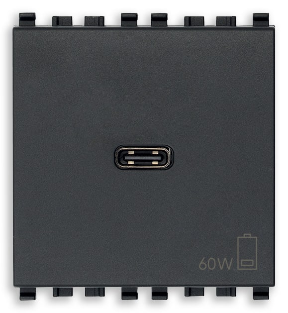 VIMAR SPA - VIW20298.60 Alimentatore USB C 60W PD grigio