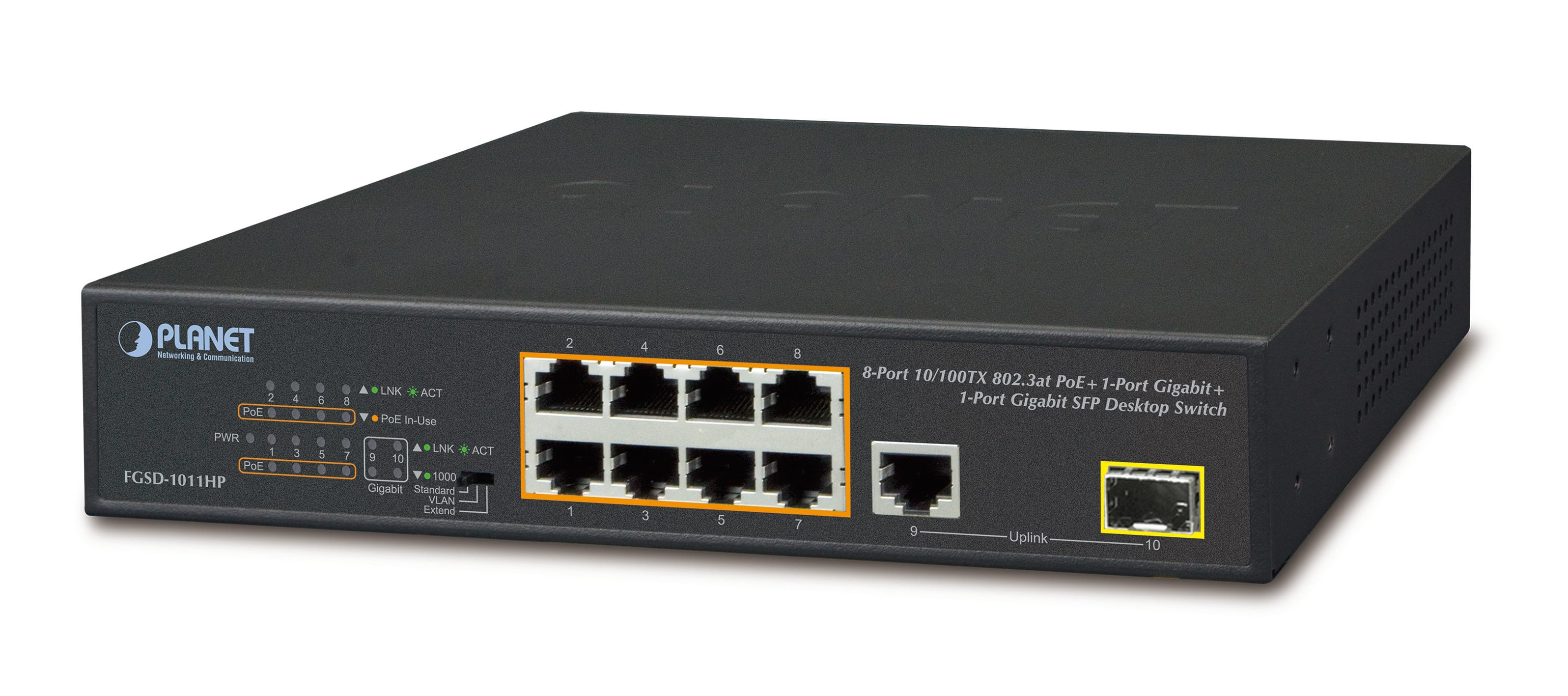 QUBIX SPA - QBX2032274 FGSD-1011HP SW 8FE(POE 3AT) +1GE+1SFP