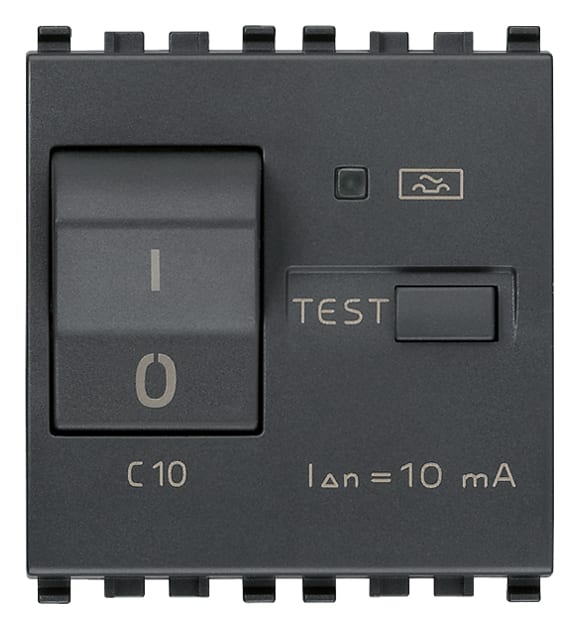 VIMAR SPA - VIW20411.10 INTERRUTTORE MTDIFF.1P+N C10 10MA GRIGIO