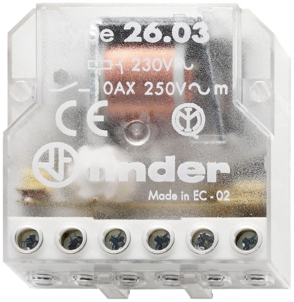 FINDER SPA - FIN260380480000 RELÈ AD IMPULSI PANNELLO 1NO+1NC 10A