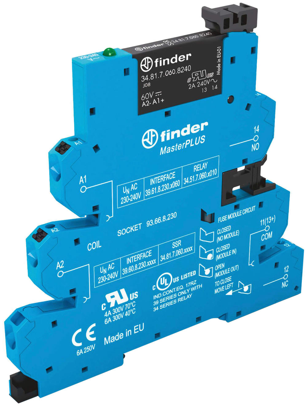 FINDER SPA - FIN390100244060 INTERFACCIA MODULARE EMR 1NO MORS.PUSH-IN