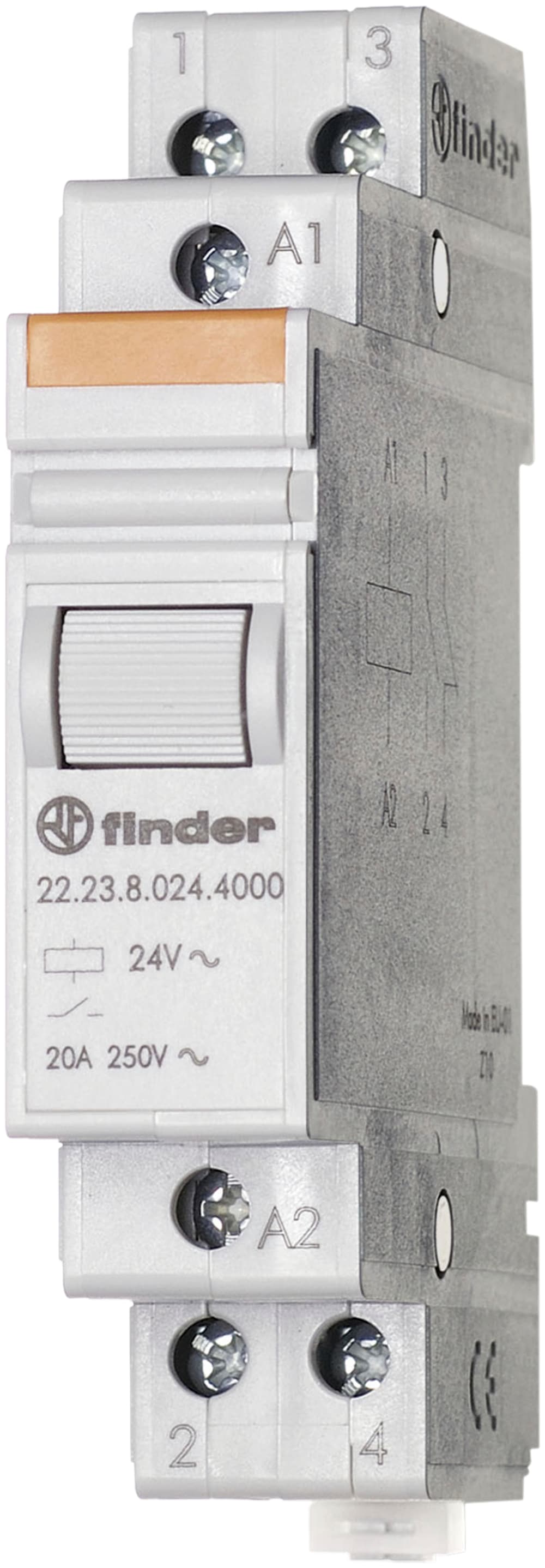 FINDER SPA - FIN222380484000 RELÈ MONOSTABILE 17.5MM 1NO+1NC 20A