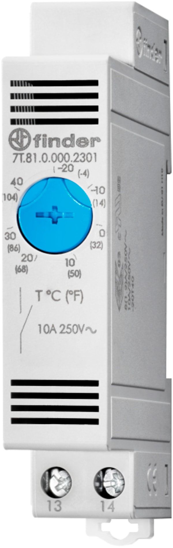 FINDER SPA - FIN7T8100002302 TERMOSTATO IND. VENTILAZIONE 10A -20/+60