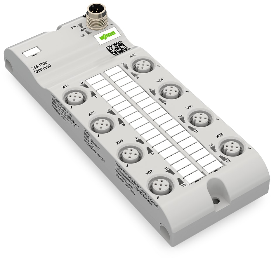 WAGO ITALIA SRL - WAG765-1703/200-000 DIO 16CH IOLINK A 24V 2,0A DC 8XM12 HUBL
