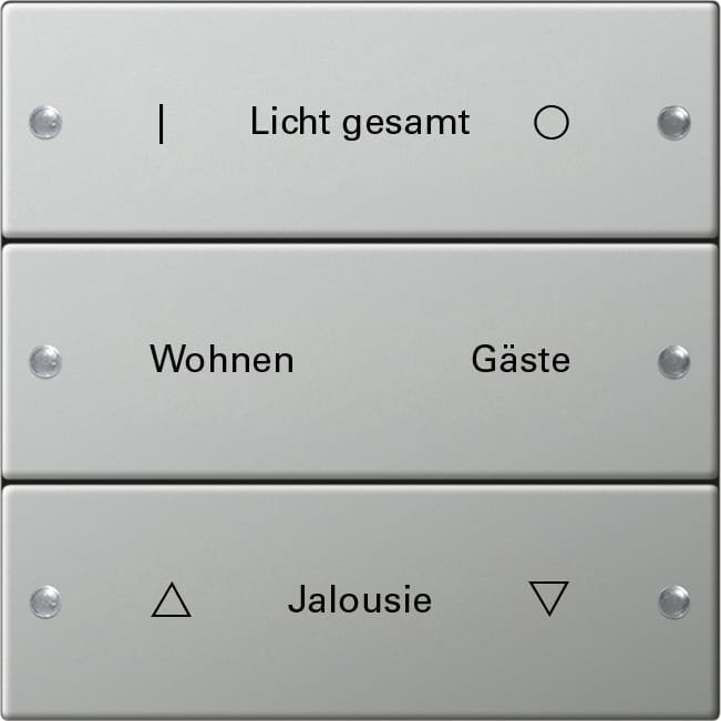 GIRA - GIR2133602 Wippenset 3f beschr. System 55 Edelstahl