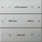 GIRA - GIR2133602 Wippenset 3f beschr. System 55 Edelstahl