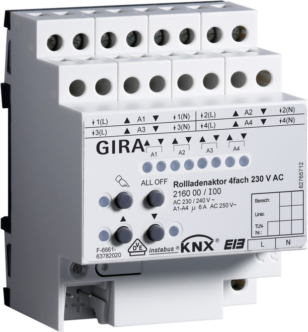 GIRA - GGI216000 Rollladenaktor 4f AC 230 V Hand KNX REG