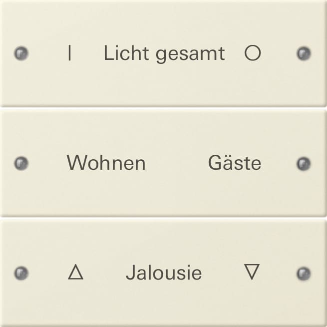 GIRA - GIR220301 Wippenset 3f beschr. System 55 Cremeweis