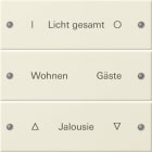 GIRA - GIR220301 Wippenset 3f beschr. System 55 Cremeweis