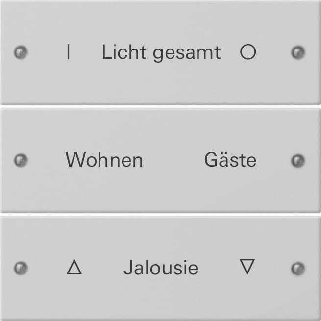 GIRA - GGI2203015 Wippenset 3f beschr. System 55 Grau m(la