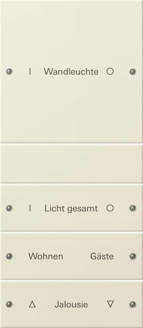 GIRA - GIR220401 Wippenset 4f (1+3) beschr. System 55 Cre