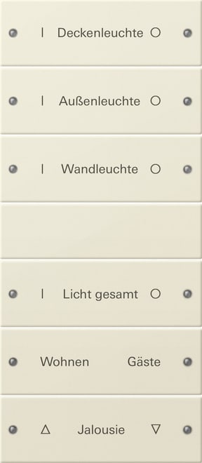 GIRA - GGI220601 Wippenset 6f (3+3) beschr. System 55 Cre