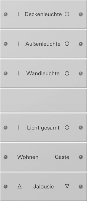 GIRA - GGI2206015 Wippenset 6f (3+3) beschr. System 55 Gra