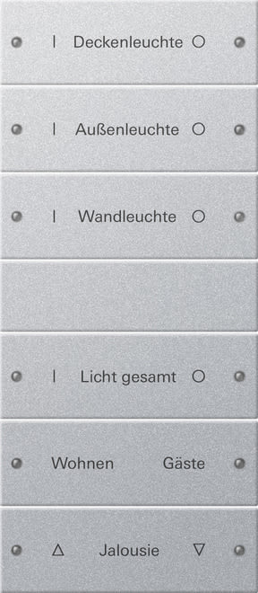 GIRA - GIR220626 Wippenset 6f (3+3) beschr. System 55 F A