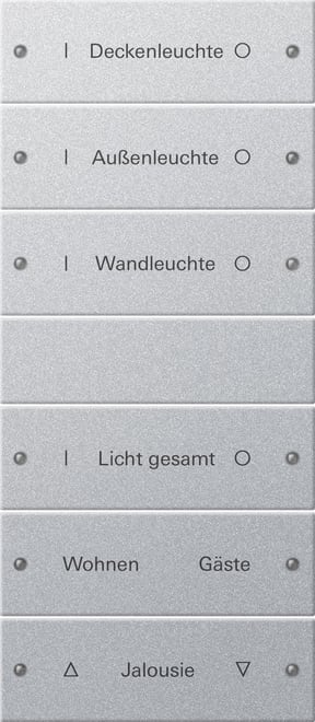 GIRA - GIR220626 Wippenset 6f (3+3) beschr. System 55 F A