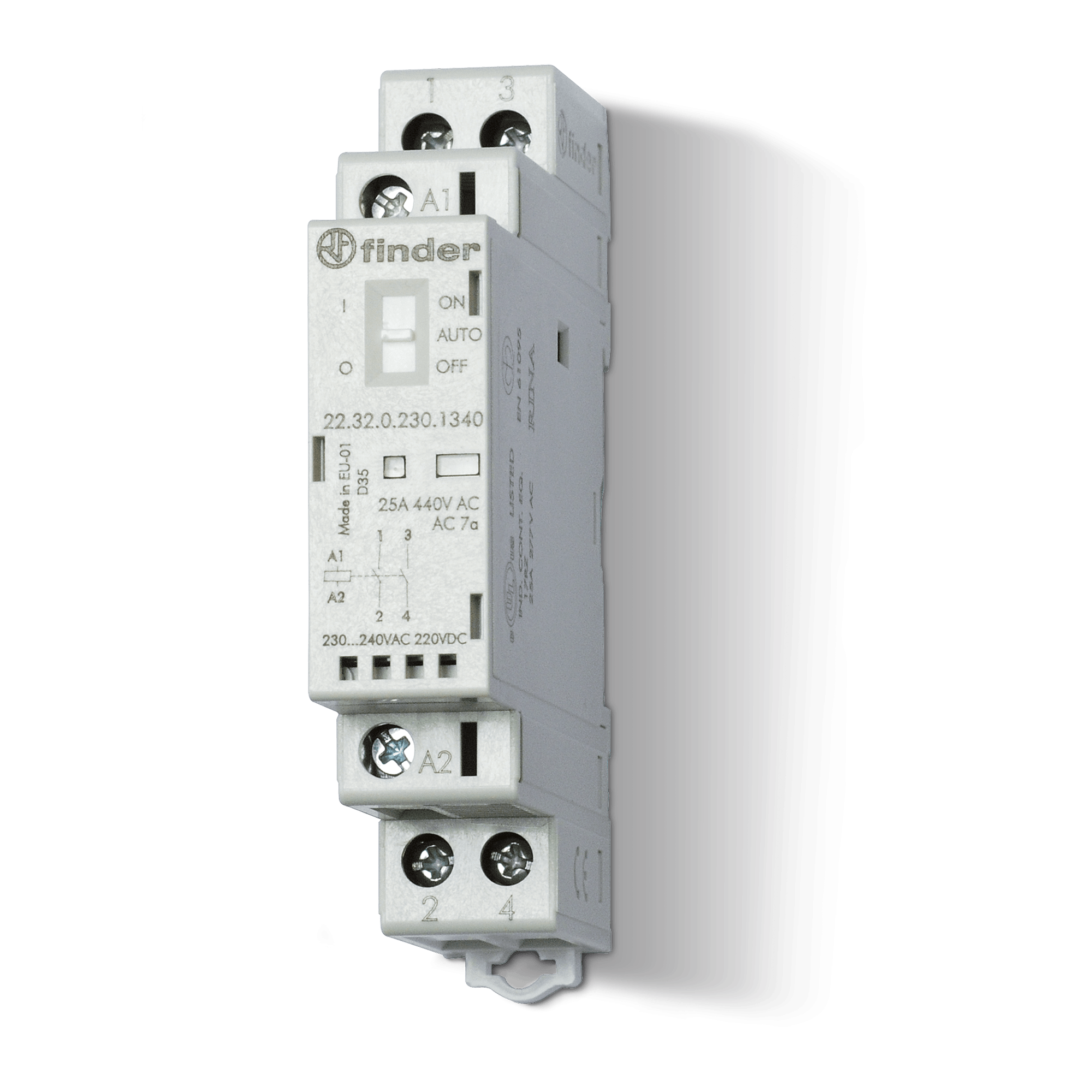 FINDER SPA - FIN223201204340 CONTATTORE 25A 2 CONTATTI 17.5MM