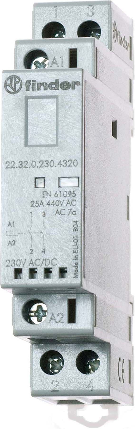 FINDER SPA - FIN223202301520 CONTATTORE 25A 2 CONTATTI 17.5MM