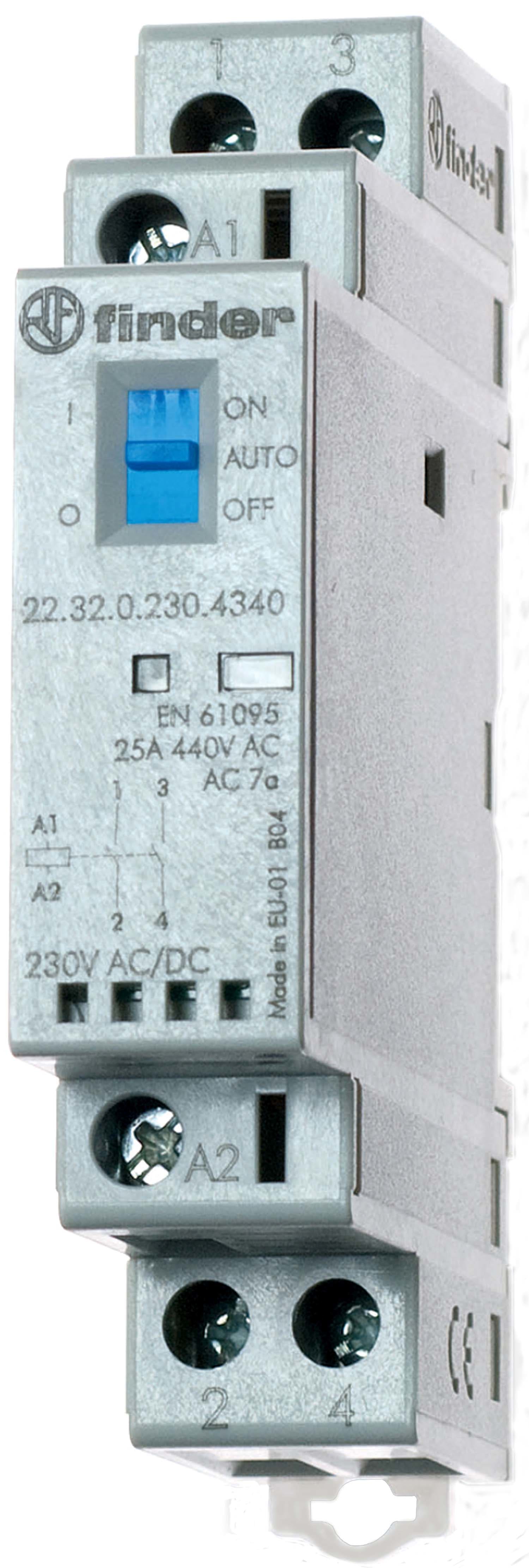 FINDER SPA - FIN223200124540 CONTATTORE 25A 2 CONTATTI 17.5MM
