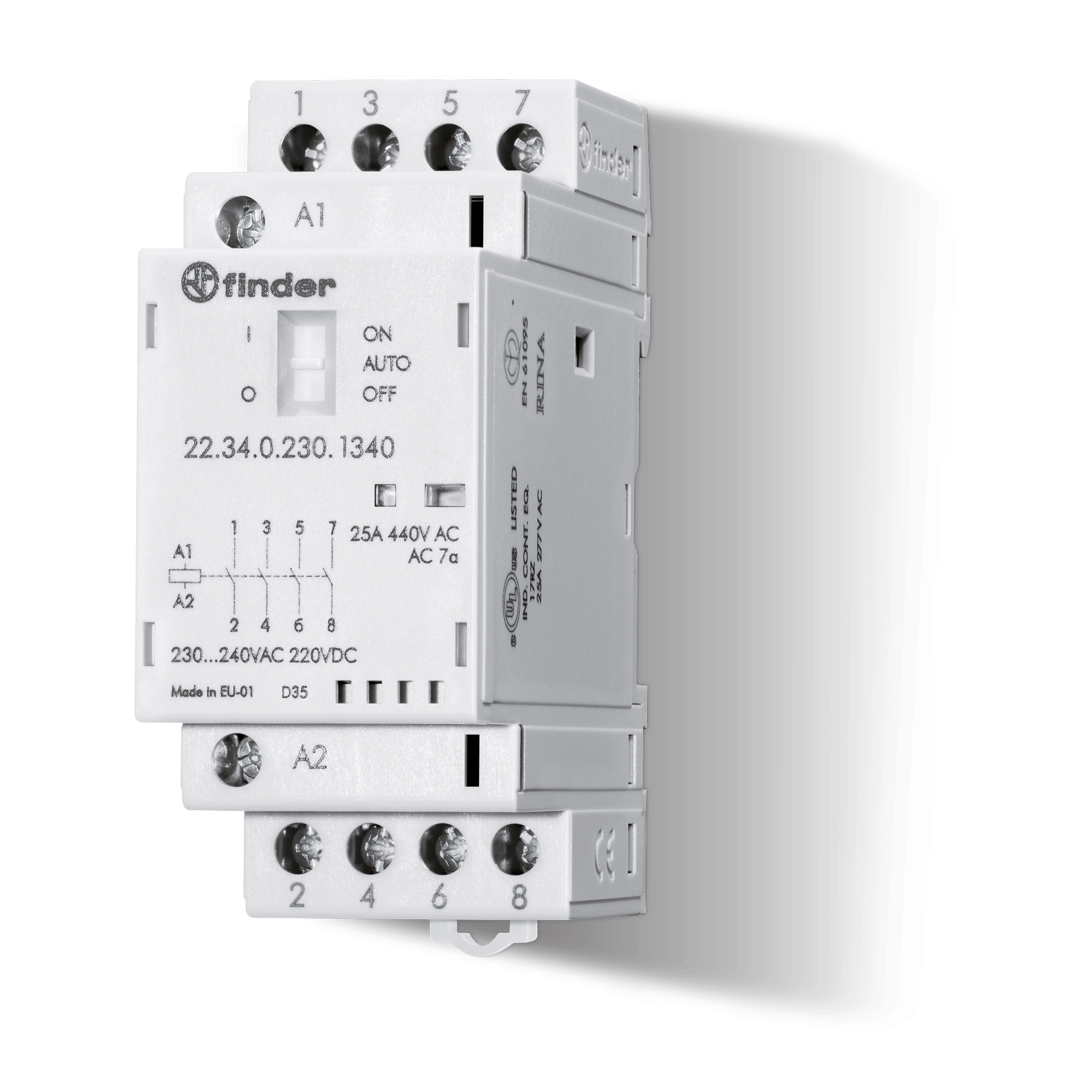 FINDER SPA - FIN223401204320 CONTATTORE 25A 4 CONTATTI 36MM