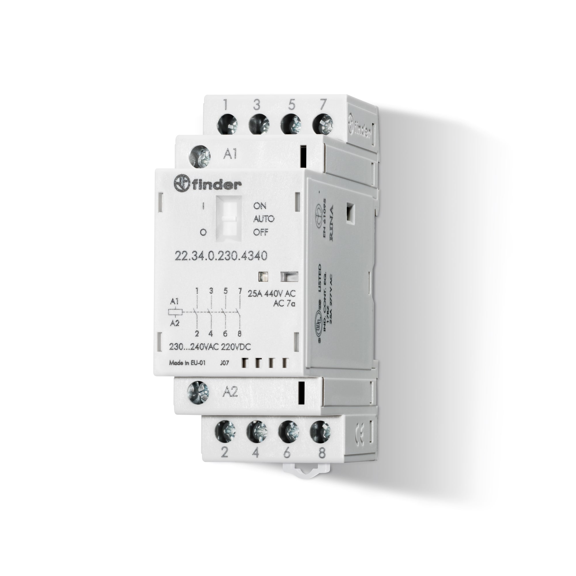 FINDER SPA - FIN223402304740 CONTATTORE 25A 4 CONTATTI 36MM