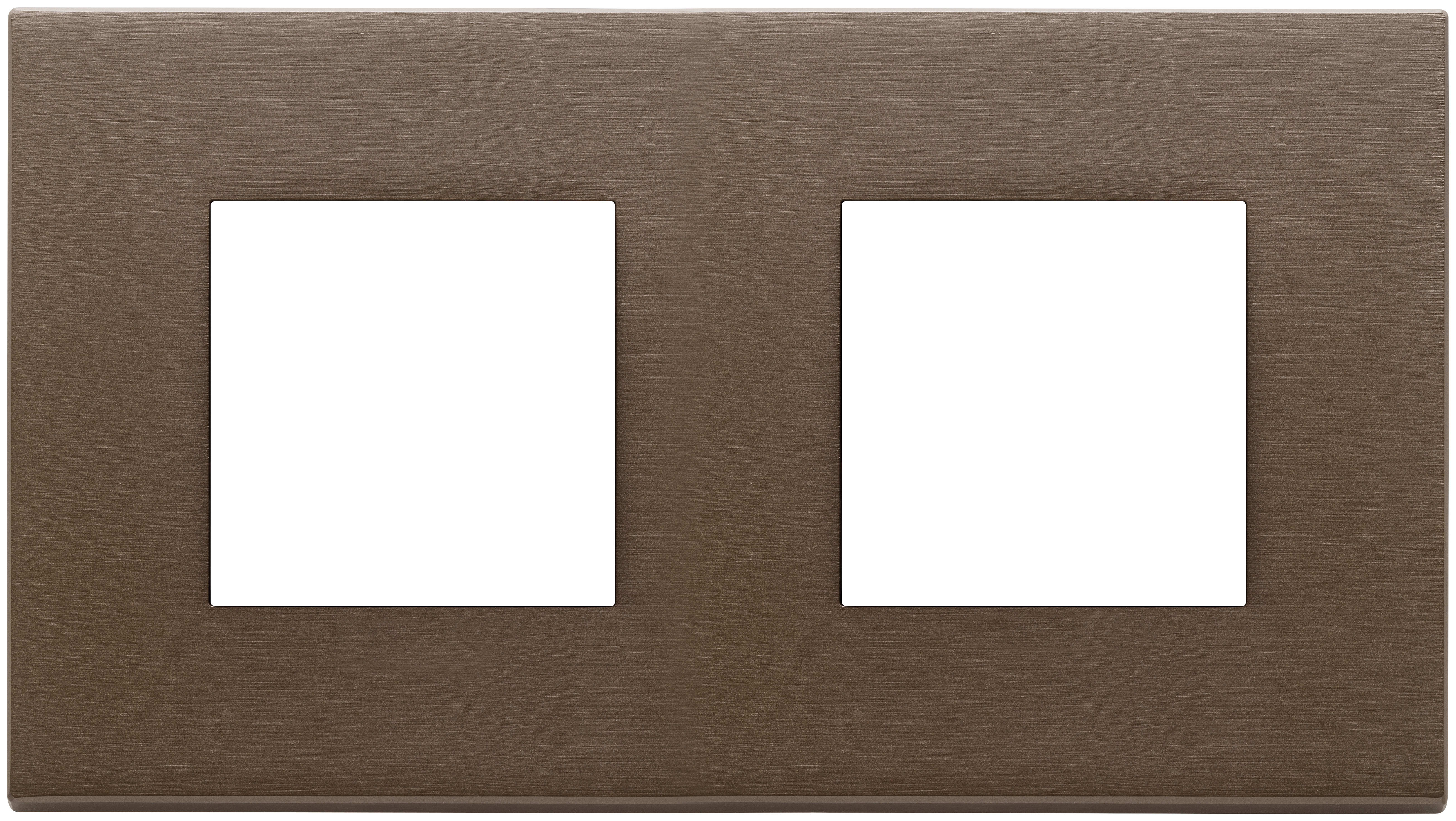 VIMAR SPA - VIW22643.12 PLACCA 4M (2+2)INT71 BRONZO SCURO SPAZZ.