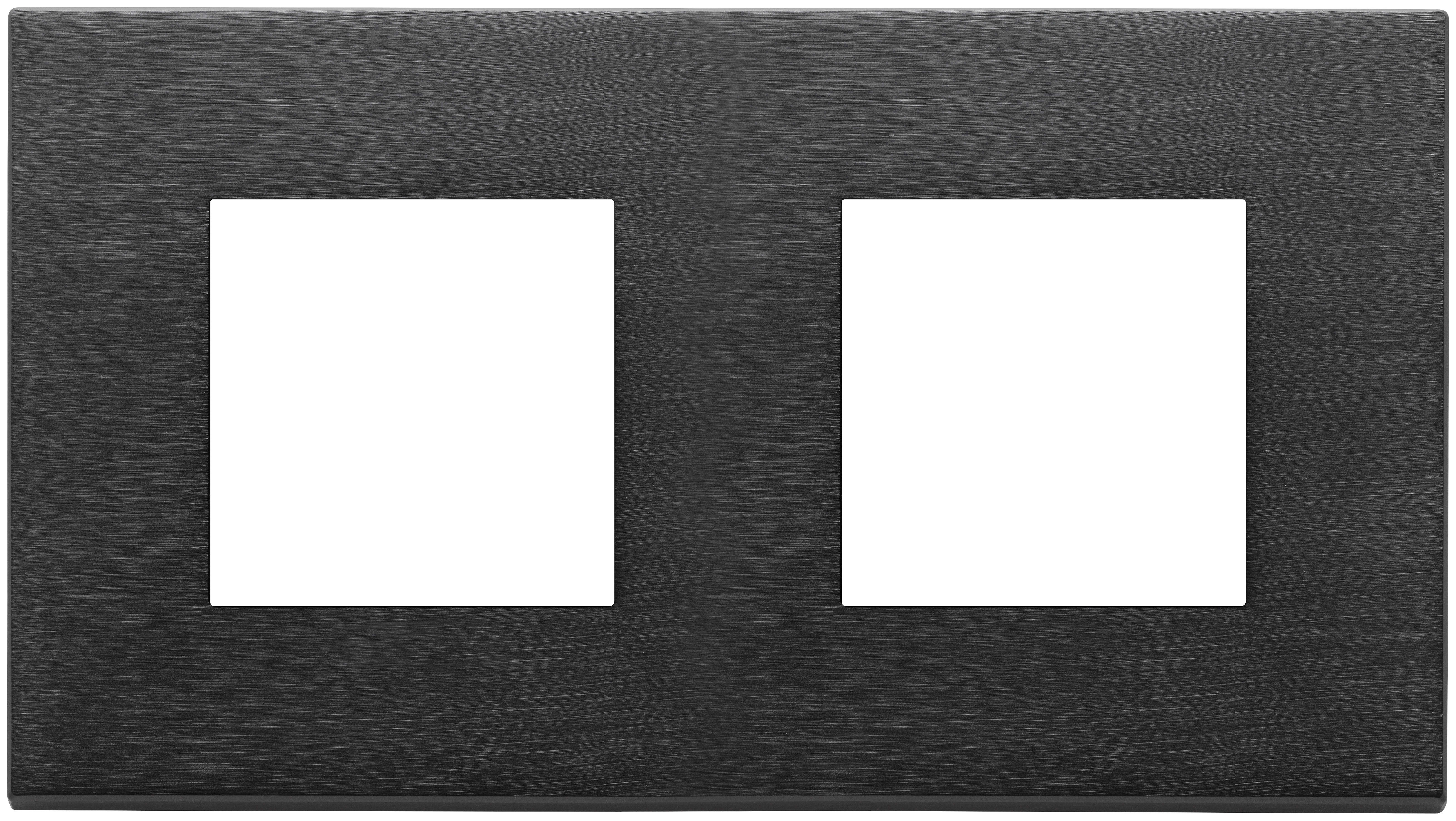 VIMAR SPA - VIW22643.13 PLACCA 4M (2+2)INT71 NERO SPAZZOLATO