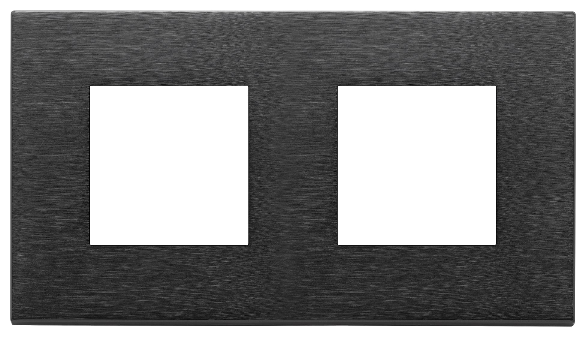 VIMAR SPA - VIW22643.13 Placca 4M (2+2)int71 nero spazzolato