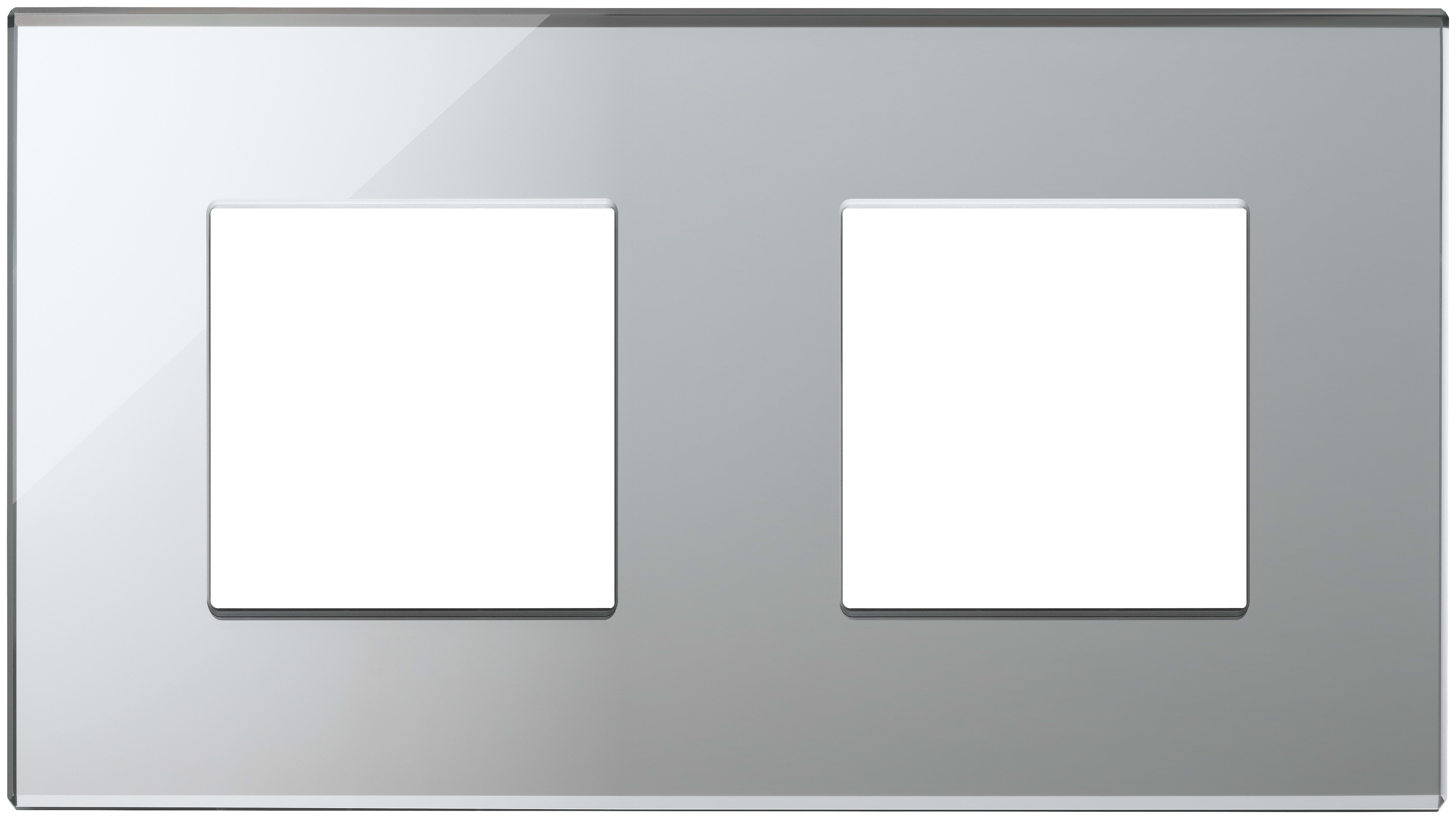 VIMAR SPA - VIW22643.75 PLACCA 4M (2+2)INT71 ARGENTO GHIACCIO