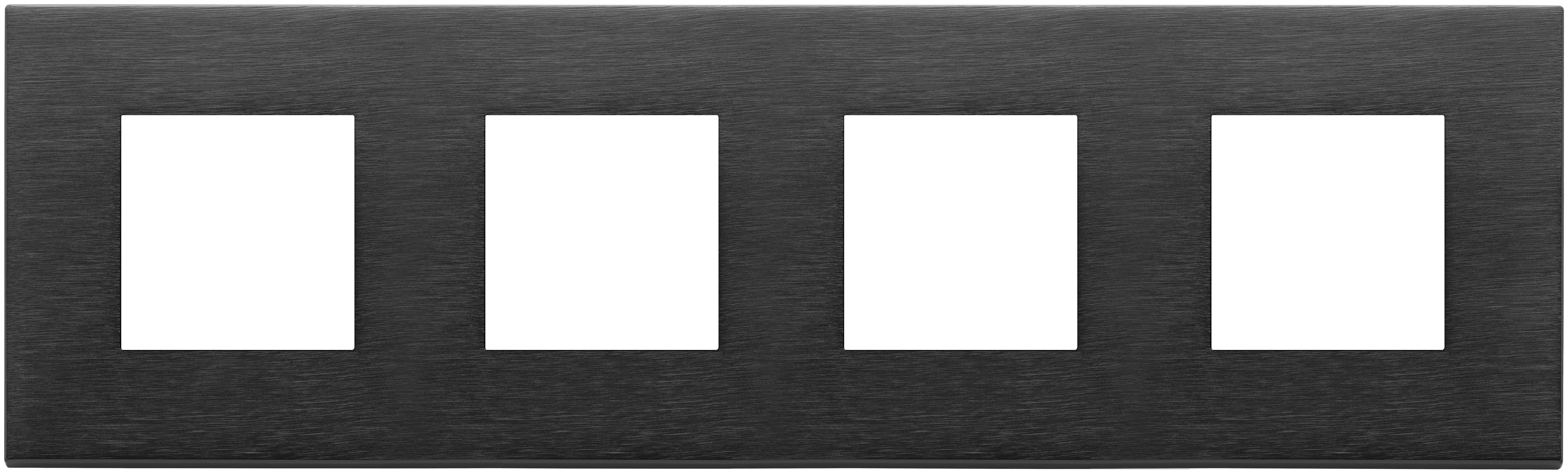 VIMAR SPA - VIW22669.13 PLACCA 8M (2+2+2+2)INT71 NERO SPAZZOLATO