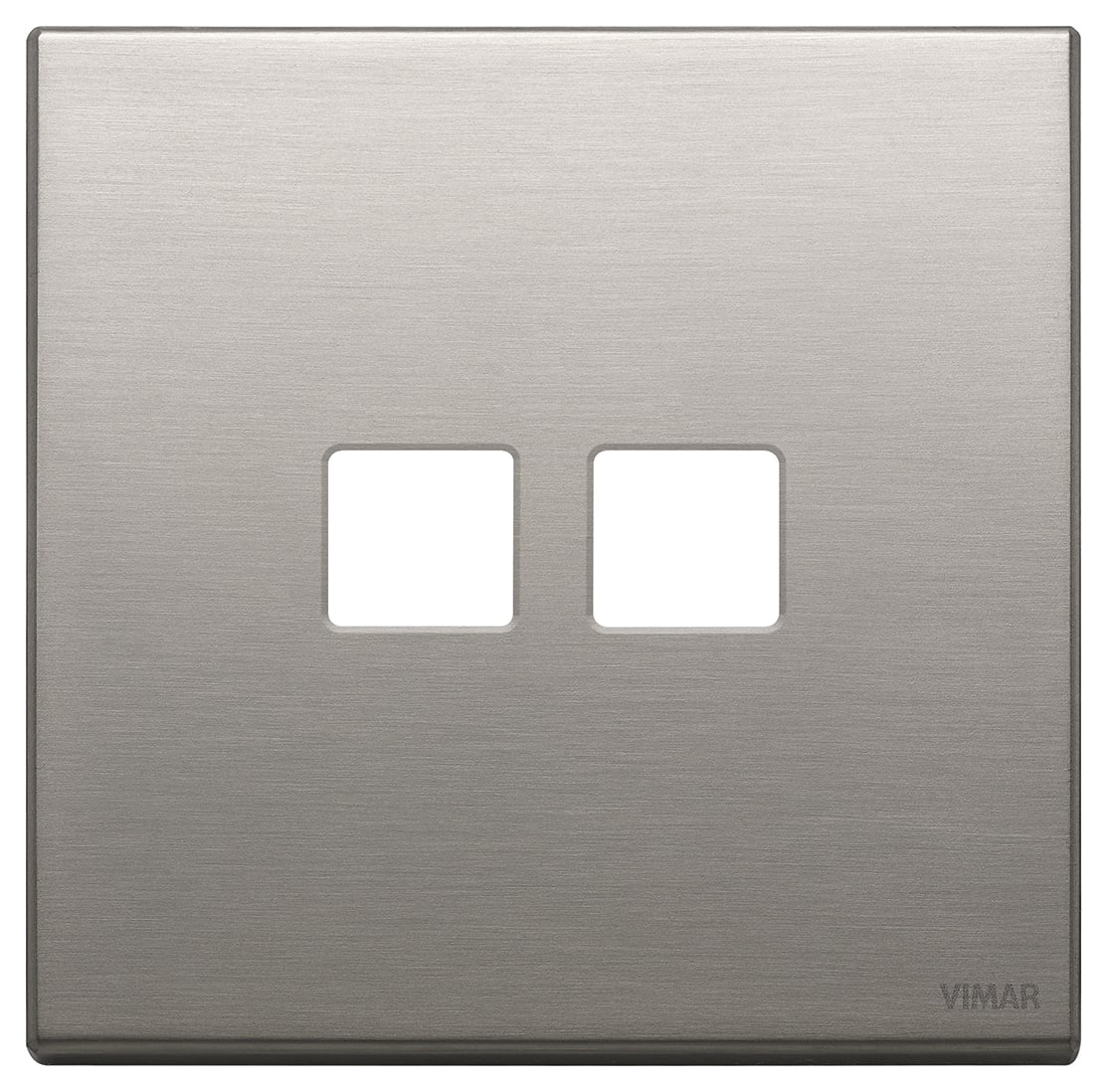 VIMAR SPA - VIW22682.2.11 Placca 2Mx2 Flat nichel spazzolato