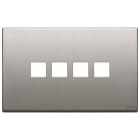 VIMAR SPA - VIW22684.4.11 Placca 4Mx4 Flat nichel spazzolato
