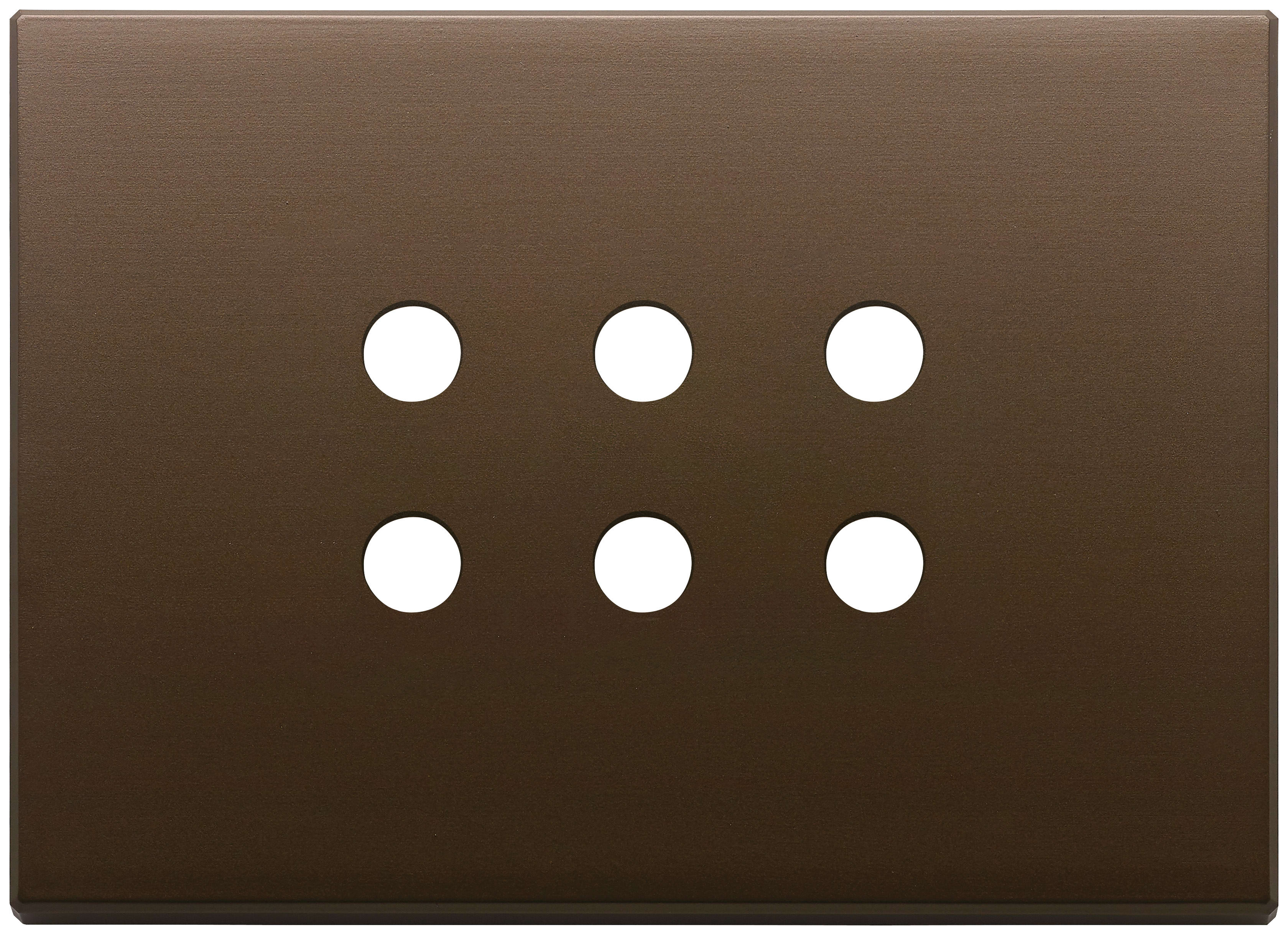 VIMAR SPA - VIW22693.RN.12 PLACCA 3MX6 TONDO BRONZO SCURO SPAZZ.