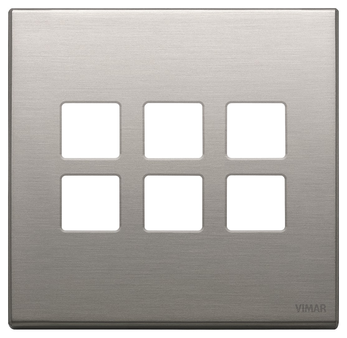 VIMAR SPA - VIW22695.11 Placca 3Mx6 BS Flat nichel spazzolato