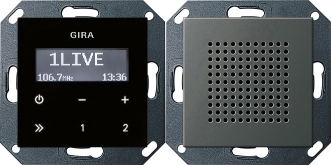 GIRA - GIR2280600 RADIO RDS IN ALTOPARL. SYSTEM 55 ACCIAIO