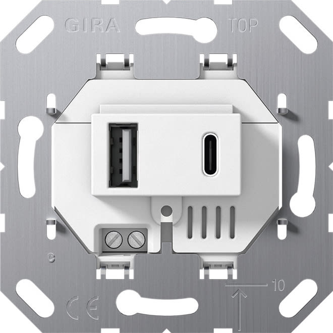 GIRA - GIR234900 TENS.ALIM. USB 2-M TIPO A/C MODULO BIANC