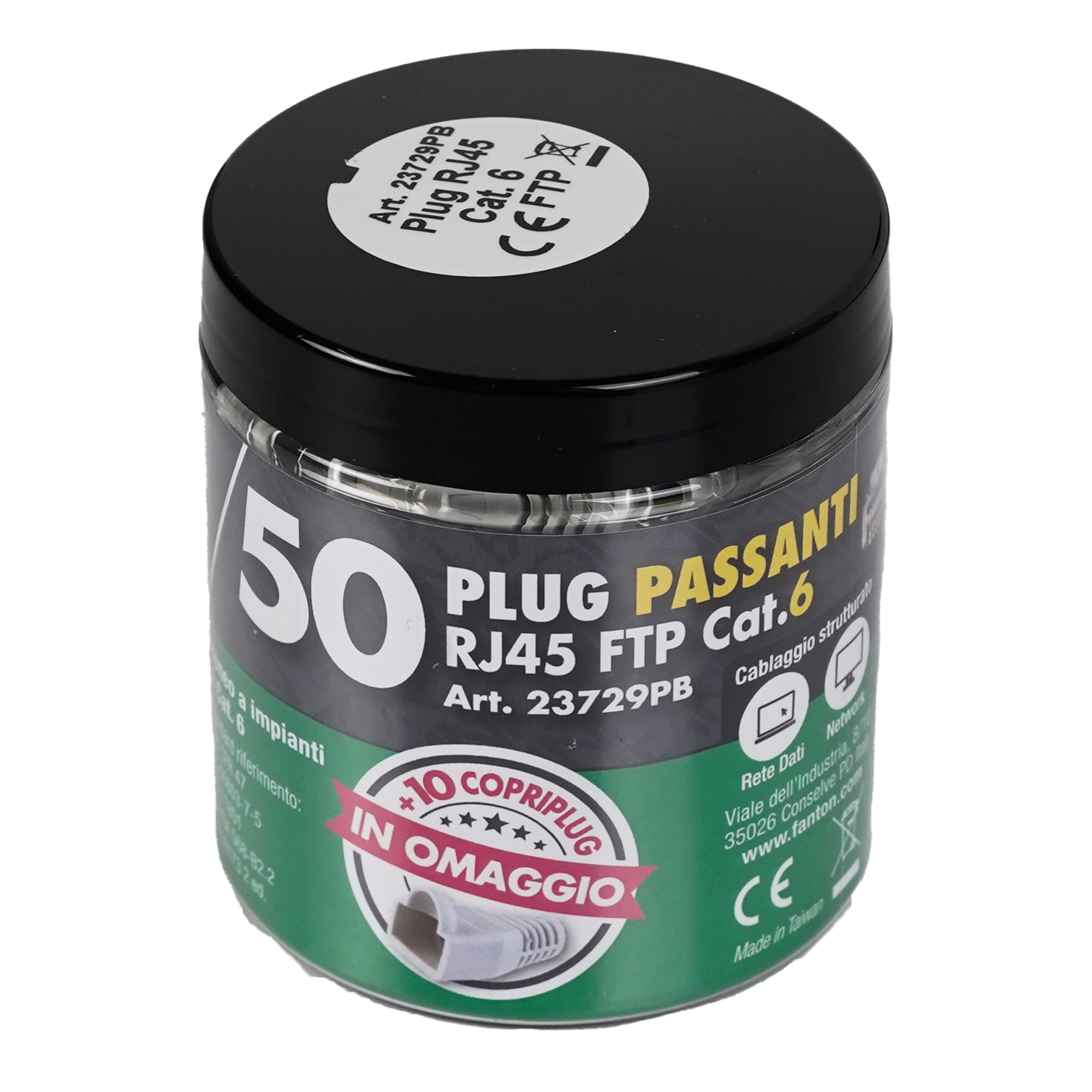FANTON SRL - FME23729PB KIT 50 PLUG RJ45 CAT.6 FTP PAS.+10C/PL