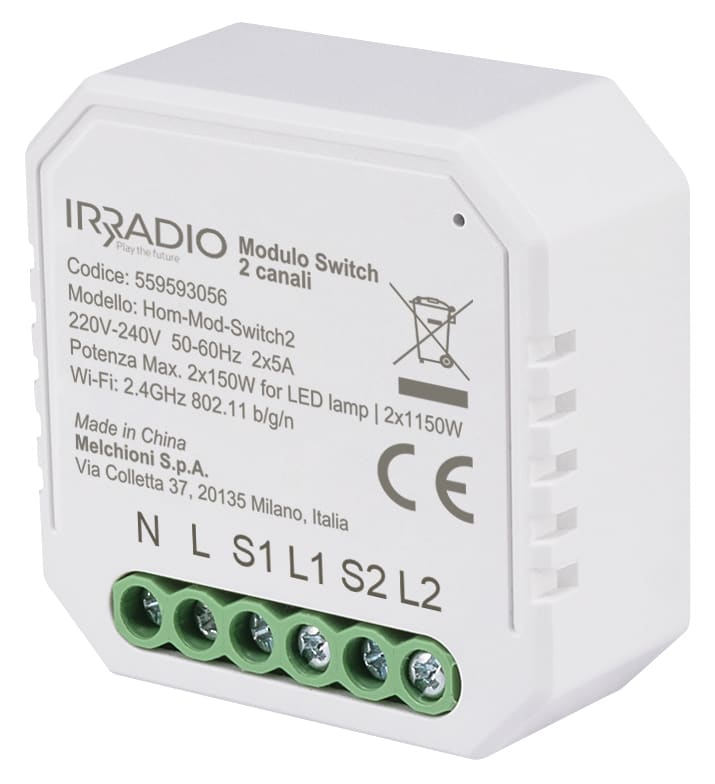 MELCHIONI SPA - MEM559593056 MODULO DUAL SWITCH DA INCASSO 10A 2 CANA