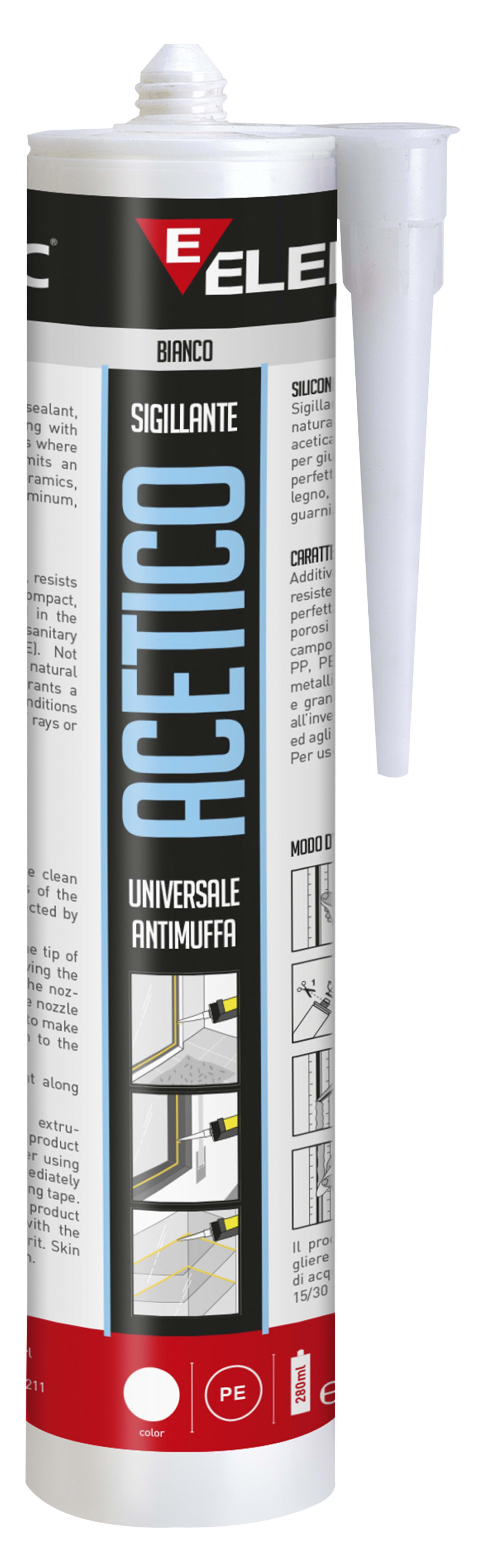 ELEMATIC SPIT - ITP8708223 SILICONE ACETICO UNIVERSALE NERO