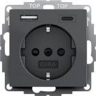GIRA - GIR245928 SCHUKO SP ALIM.TENS.USB 2-C TIPO A/C SYS