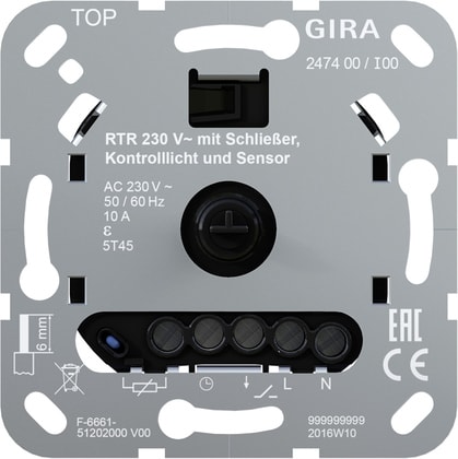 GIRA - GIR247400 RTA 230 V CON.NO SPIA C. RISC.PAV. MODUL
