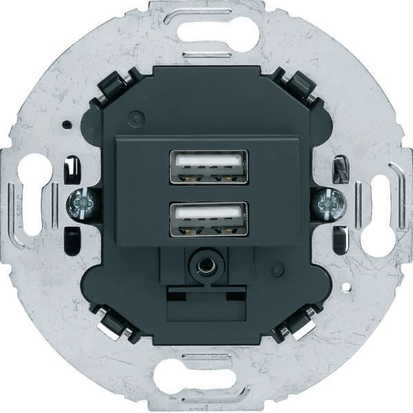 BERKER - BRK260215 PR.USB DOPP 230V 3A ANTRAC.SUPPORTO TOND