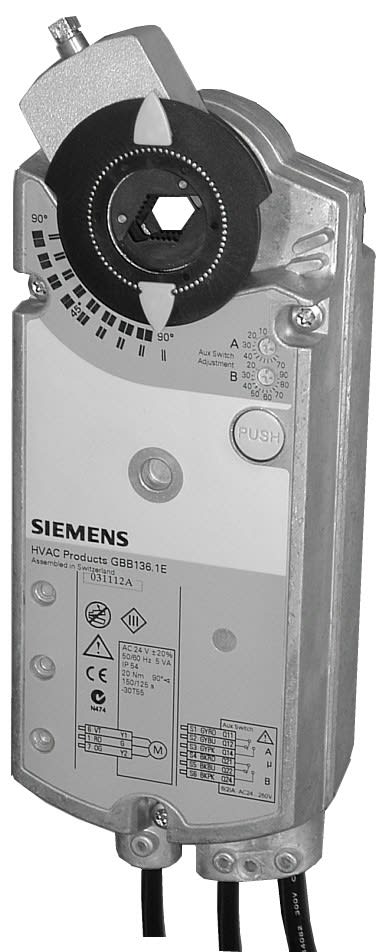 SIEMENS - BUILDING T - BCTBPZ:GBB331.1E SERVOCOMANDO SERRANDA ROTATIVO 3 PTI 24