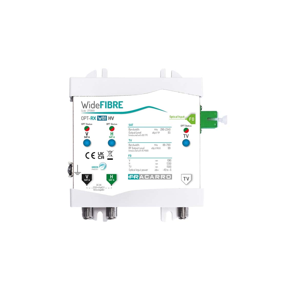 FRACARRO - FRA270903 OPT-RX WB1 HV RX OTTICO WIDE (1SAT+TV)