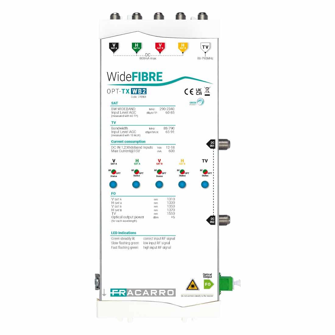FRACARRO - FRA270904 OPT-TX WB2 TX OTTICO WB2 (2 SAT+TV)