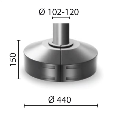SIMES SPA - SMVS.2809.14 BASE COPRI PALO 102MM-121MM GRI