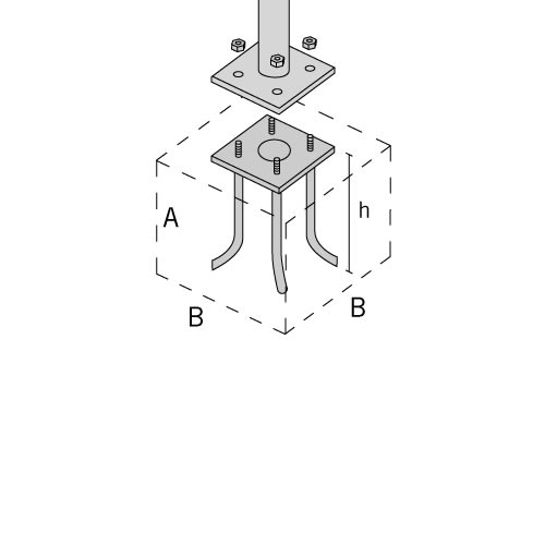 SIMES SPA - SMVS.2849 TIRAFONDI X FL.200X200+DADI M16 FEZ