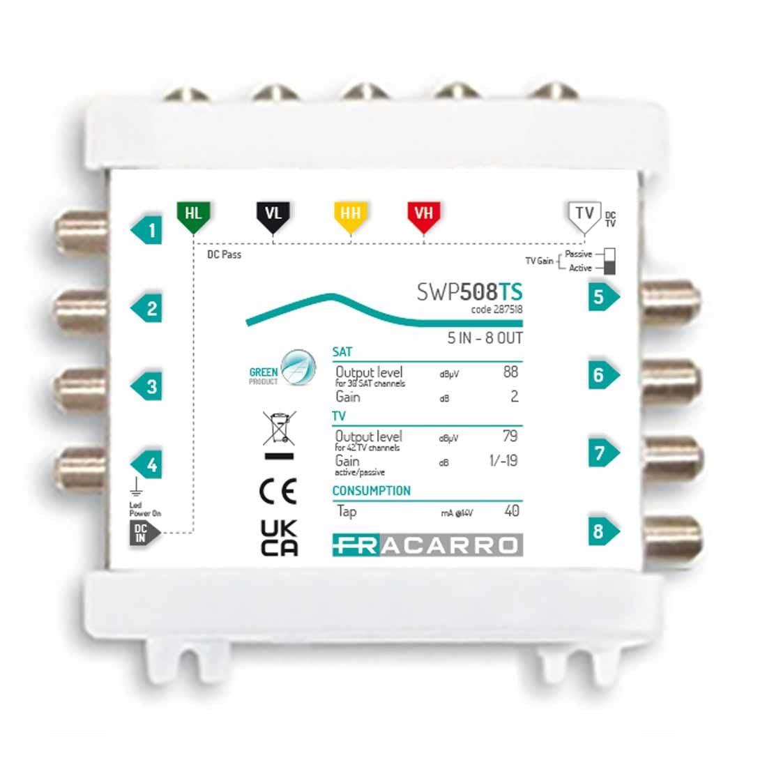 FRACARRO - FRA287518 SWP508TS MSW COMP 5IN 8OUT TV A/P